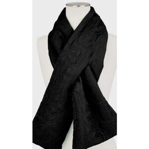 T by Talbots Signature Logo Pull Through Puffer Scarf - Black